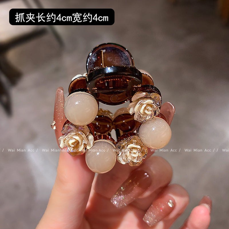 Wholesale Women's Rose Grab Elegant Ponytail Clip Half Grab Hairpin All-match Headwear